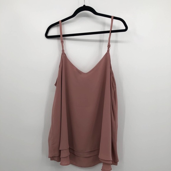 Torrid Sleeveless Cami Top Spaghetti Strap V-Neck Brown Size 2 - Picture 4 of 8